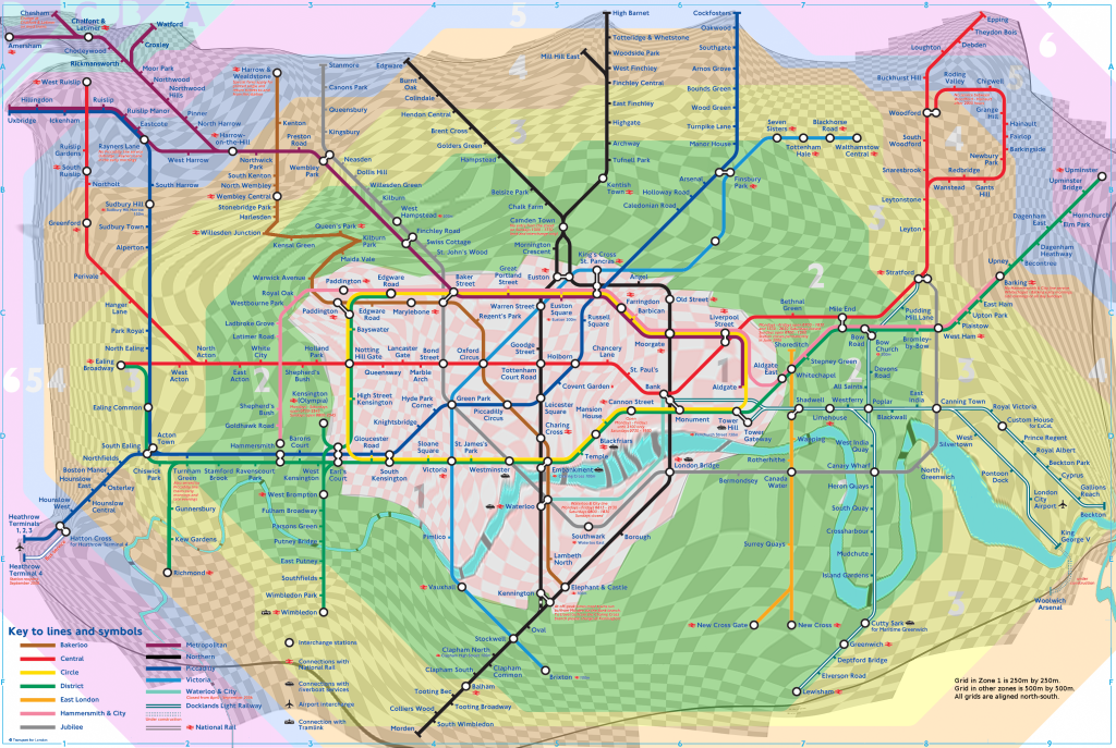 London Underground Map Zones London Underground Map Zones
